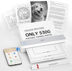 iDPRT Portable Thermal Printer,203DPI Wireless Bluetooth Small Printers for Travel,Office,Vehicles,Support 8.5" x 11" US Letter&A4 A5 Size, Compatible with Smartphone & Laptop