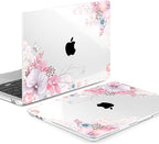 Batianda Premium Case for New MacBook Air 15 inch 2025 2024 2023 with M4 M3 M2 Chip, Designed Protective Plastic Hardshell & Keyboard Cover & Screen Protector, Lovely Flower