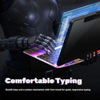 KITONE for iPad Air 11 Inch (M3/M2,2025/2024) Transperant Case with Wireless Keyboard, 7 Color Backlight, Trackpad, 360°Rotating Stand for 10.9" iPad Air 5th/4th, 11" iPad Pro 4/3/2/1 Case, Cyberpunk