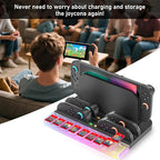 Charger Dock Station for Nintendo Switch 2 Joycon, Switch 2 Charging Dock with RGB Light Mode, Portable Charging Station with 9 Game Slots