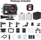 AKASO EK7000 Pro 4K30fps Action Camera with Touch Screen EIS 131ft Waterproof Underwater Camera Remote Control 5X Zoom with Helmet Accessories Kit (Standalone)