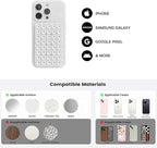 Silicone Double-Sided Suction Phone Grip Detachable Mount - Car Dashboard/Shower Phone Holder, Hands-Free For Selfies & Videos, TikTok, ASMR, Yoga - iphone & Android Compatible (3.94"x2.5",White)