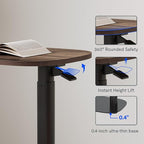 FLEXISPOT Adjustable C Table with Wheels, Mobile Snack Side End Table Sofa Couch Bedside Table Laptop Cart TV Tray Night Stand for Small Space Side Table(23.6" W x 13.8" D,Rustic Brown)