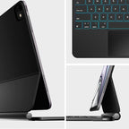 nimin Keyboard Case for 2024 iPad Air 13 and iPad Pro 12.9 6th, 5th, 4th, 3rd Gen,Magic Keyboard for iPad Pro 12.9, Trackpad,Magnetic Attach,7-Color Backlight, Auto Sleep/Wake,Obsidian Black