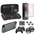 Switch 2 Accessories Bundle for Nintendo, 16-in-1 Game Kit: Carrying Case, Screen Protectors with Alignment Frame, Steering Wheels, Grips for Joycon Controller, Dockable Console Protective Cover Shell
