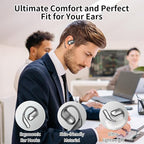 Open Ear Clip Wireless Earbuds Bone Conduction Headphones, Bluetooth 5.4, Open Ear Design, Built-in Mic, IPX7 Waterproof, LED Display Charging Case,Ear Hooks Ear Buds,Design for Running Fitness