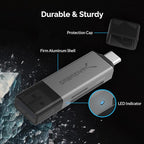 SABRENT SD Card Reader, High-Speed USB C to Micro SD Card Adapter, USB 3.0 OTG Dual Slots Memory Card Reader & 3.0 OTG – High Speed Micro SD Card Reader for SD, SDHC, SDXC, MMC, T-Flash (CR-BCA2)