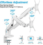 AVLT RGB Lights Dual 17”-43” Gaming Monitor Arm Desk Mount, Fits Two Flat/Curved/Ultrawide Screen up to 44lbs(20kg), Height Swivel Tilt Adjustable Stand – White
