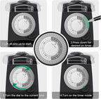 G-Homa 24 Hour Mechanical Outdoor Timer Outlet, Outdoor Timer for Lights, Waterproof, 2 Grounded Outlets, 15A 1/2HP, Heavy Duty, ETL Listed