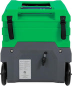 Mounto MOUNTO 268Pints LGR Commercial Compact Dehumidifier with Pump and Drain Hose, LGR Portable Dehumidifier with wheels for Home, Basements, Garages, and Job Sites (Green)