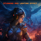 2.4GHz Wireless Gaming Headset for PS5, PS4 Fortnite & Call of Duty/FPS Gamers, PC, Nintendo Switch, Bluetooth 5.3 Gaming Headphones with Mic, Stereo Sound, Red Light -BlackRed