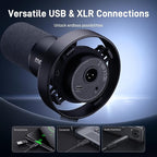 MAONO Dynamic Microphone-XLR USB Podcast Recording Mic: for Vocal Recording, Content Creation, Home Studio, Voiceover, with 192kHz/24bit, Noise Reduction, Mic Gain, Monitoring, Mute (PD300X)