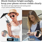 Magnetic Umbrella Phone Stand for Sun Protection,Adjustable Sun Shade Shield for iPhone 16/15/14/13/12 Pro Max,Samsung & Google,Detachable Ring Stand,Heat-Resistant Design,Car Mount Compatible, Black