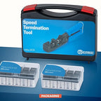 Everest easyJACK - 90° Angled Speed Termination Keystone Tool Set - with 20-Pack of RJ45 Cat6 Keystone Jacks in Black (Slim Profile Design) - Time Saver Network Punch Down Tool Cat6