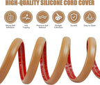Floor Cord Cover Self Adhesive Cord Hider,10FT Cable Management, Extension Strip Protector for Wires, Prevent Cable Trips for Offices, Gyms, Exhibitions Cavity:0.51"(W) x 0.3"(H) Brown Wood