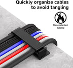 Adhesive Cable Clips Holder, Outdoor Light Clips, Black Cord Wire Clips, Sturdy Nylon Cord Wall Finisher Wire Clamp for Home, Car, Office Desk Wire Management (Black, XL-80 PCS)
