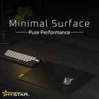 Hystar Aether Glass Gaming Mousepad | Micro-Etched Tempered Glass | Quiet, Ultra-Fast Glide | Full Anti-Slip Silicone Backing (Black, Large)