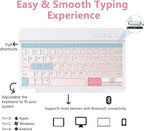 MMK iPad A16 Case (2025, 11"), iPad 10th Generation Case with Keyboard (2022, 10.9"), Wireless Detachable Keyboard, Pencil Holder (Pink)