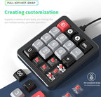 Adventurers K812 Wired Mechanical Numeric Keypad, 19-Key Hot-Swappable RGB Numpad, Macro Programmable, Detachable Type-C Cable, Game/Office Mode Switch – for PC/Laptop/Desktop (Black)