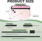 Clip and Go Strap for Phone with Wallet Crossbody, Adjustable Phone Lanyard with Detachable RFID Wristlet Wallet & Ultra-Thin 360° Rotatable Metal Tabs for All Smartphones (Pink)