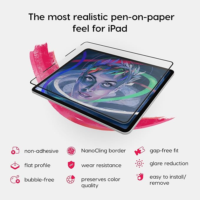 Astropad Rock Paper Pencil v2.0 – Paper Screen Protector for iPad Air 11-in (M2, 2024) & (M3, 2025) & iPad 10.9-in. (10th & 11th Gen) + Apple Pencil Tips 2 Pack – Compatible with Apple Pencil 1st and 2nd Gen