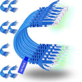 Rapink Patch Cables Cat6 1ft (48 Pack), Ethernet Patch Cable 10G, Cat 6 Patch Cable for Patch Panel to Switch, Flexiable Cat 6 Ethernet Cable with Gold Plated Blue
