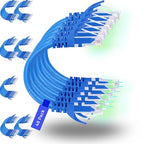 Rapink Patch Cables Cat6 1ft (48 Pack), Ethernet Patch Cable 10G, Cat 6 Patch Cable for Patch Panel to Switch, Flexiable Cat 6 Ethernet Cable with Gold Plated Blue