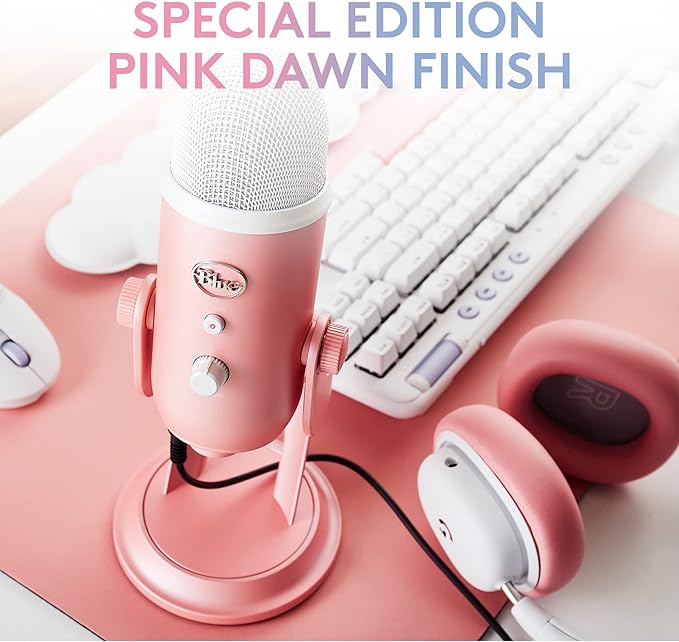 Logitech for Creators Blue Microphones Yeti USB Microphone (Pink Dawn) Aurora Collection