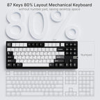 Chilkey ND TKL Aluminum Mechanical Keyboard, 87 Keys Tenkeyless Wireless Gaming Keyboard, Tri-Mode BT5.3/2.4GHz/USB-C PBT Keycaps Hot Swappable Custom Key Board for Windows Laptop Office PC