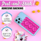 2024 Upgrade 2PCS Silicone Suction Cup Phone Case Adhesive Mount,Adhesive Grip, Sticky Suction Cup Phone Holder & Suction Phone case Holder TikTok & Selfies (Hot Pink, 3+16 Single Sided)