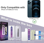 2 Pack Screen Protector for iPhone 12 Pro Max, 9H Tempered Glass, Full Coverage, Anti-Fingerprint, Auto Dust-Elimination, No Bubble, Easy Installation