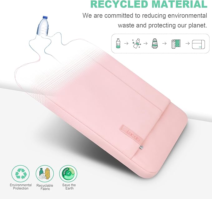 Lacdo Laptop Sleeve Case for 14 inch New MacBook Pro M4/M3/M2/M1 Chips Pro Max A3112 A3401 A3185 A2918 A2992 A2779 2024-2021, 13.8" 13.5" Microsoft Surface Laptop 7th 6 5 4 3 Computer Bag, Pink