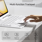 iPad Keyboard Case for 2024 M4 iPad Pro 11 inch, Magic Wireless Keyboard with Trackpad 7 Color Backlit, 360° Rotating Stand Transparent Protective Cover with Pencil Holder (White)