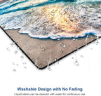 Mouse Pad, Beach Mouse Mat, Square Waterproof Non-Slip Rubber Base Computer MousePads for Desk Office Laptop