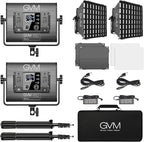 GVM 1000D RGB Led Video Light with 2 Softboxes, Photography Lighting Kit with Bluetooth Control, Full Color Video Lighting Kit with 18 Applicable Scenes, 2 Packs Led Light Panel for Video Shooting