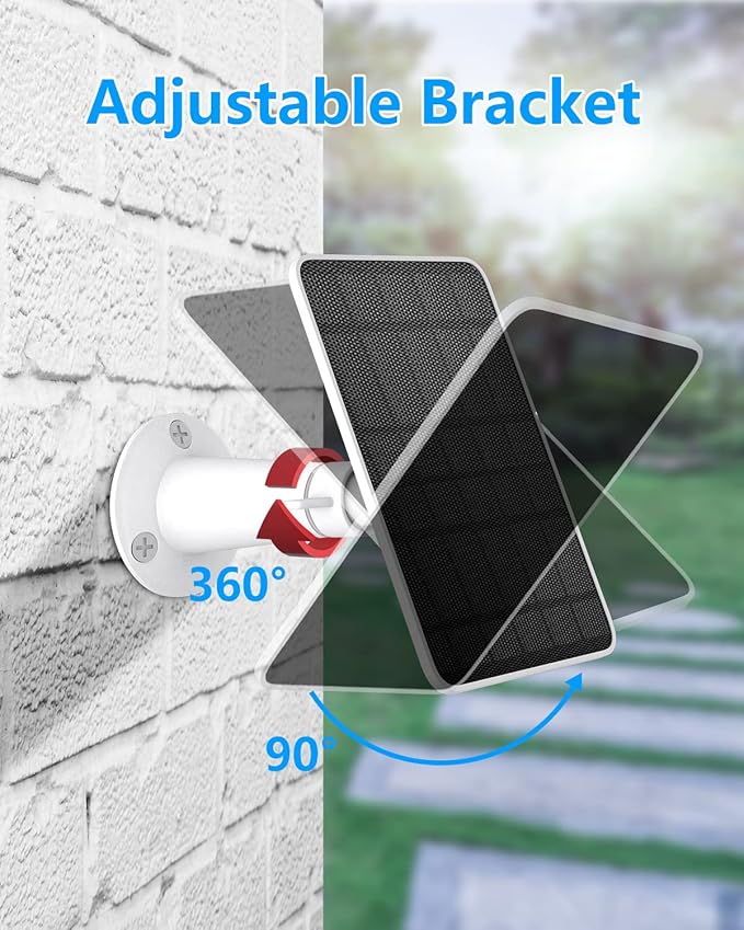 Solar Panel Charger Compatible with Eufycam 3/3C/2C/2C Pro/E40/E20/2/2 Pro/E/L20/L40/Solo/SoloCam Spotlight, 5W Solar Panel for Eufy Camera, Micro USB & USB-C Port, 9.8ft Cable, P65 Waterproof, 3 Pack