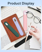 eZAKKA Silicone Pencil Holder For Most Pens,Pencils, 7.8 inch Self-Adhesive Stick To Notebooks,Diary, Desks,Tablet, Purple, 1 Pack