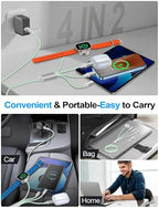 2 Pack Charging Cable for Apple Watch Charger/Samsung/iPhone Charger,Car/Office/Camping/Travel Essentials,Type C Cable Cord for iWatch Ultra/10-2/iPhone 16-11/Samsung S25-S20,iPad,airPods-Green