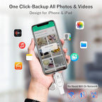 iPhone-Flash-Drive Genuine Apple MFi Certified 128GB Photo-Stick-iPhone-Memory 16/15/14 Photo-Storage-Stick External-Storage-Thumb-Drive Apple-Photo-Transfer-Device Phone-Storage-Saver-iPad-USB-Drive