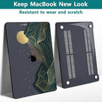 Teryeefi for MacBook Air M1 13 inch Case 2018 2019 2020 (Model A2337 A2179 A1932) with Touch ID & Retina, Printing Hard Shell Case + Keyboard Cover + Screen Protector, Landscape