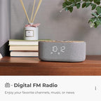 uscce Alarm Clock Bluetooth FM Radio: 10W Stereo Sound Speaker - Fast Wireless Charging for iPhone Samsung - Dimmable Clock Radio for Bedroom