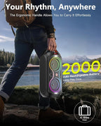 Portable Bluetooth Speakers with 120dB Loud Sound|Beat-Driven Light Show, 5 RGB Modes, Bluetooth 5.3, USB/TF/AUX/FM/Mic Input/TWS | Portable for Party, Camping, Tailgating, Backyard, Indoor Gatherings
