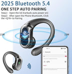 Wireless Earbuds, 2025 Bluetooth 5.4 Headphones Sport, 50Hrs HiFi Stereo Deep Bass Over-Ear buds with ENC Noise Cancelling Mic, IP7 Waterproof & LED Display Earphones with Earhooks for Workout/Running