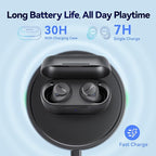 EarFun Free 2S Wireless Earbuds, [Upgraded Version] Bluetooth Earbuds with Deep Bass, 4 Mics for Clear Call, Customizable EQ App, IPX7 Waterproof in-Ear Headphones, 30H Playtime, Wireless Charging