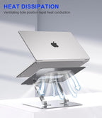 Adjustable Laptop Stand,Ergonomic Foldable Notebook Computer Holder.Compatible with MacBook iPad Dell HP Lenovo ThinkPad Acer ASUS Samsung and More 10-17" Laptops Tablets,Silver