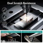 ESR 3+1 Pack for iPhone 15 Pro Max Screen Protector, 3 Black Edge Tempered-Glass Film and 1 Set Camera Lens Protector, 2.5D Curved Edges, Full-Coverage Military-Grade Protection, Scratch Resistant