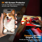 iPhone 15 Pro Max Screen Protector,Durable and Drop-Proof with 9H Hardness,Bubble-and-Dust-Free 15 Pro Max HD High-Aluminum Tempered Glass,Easy Installation Exclusively,2 Pack