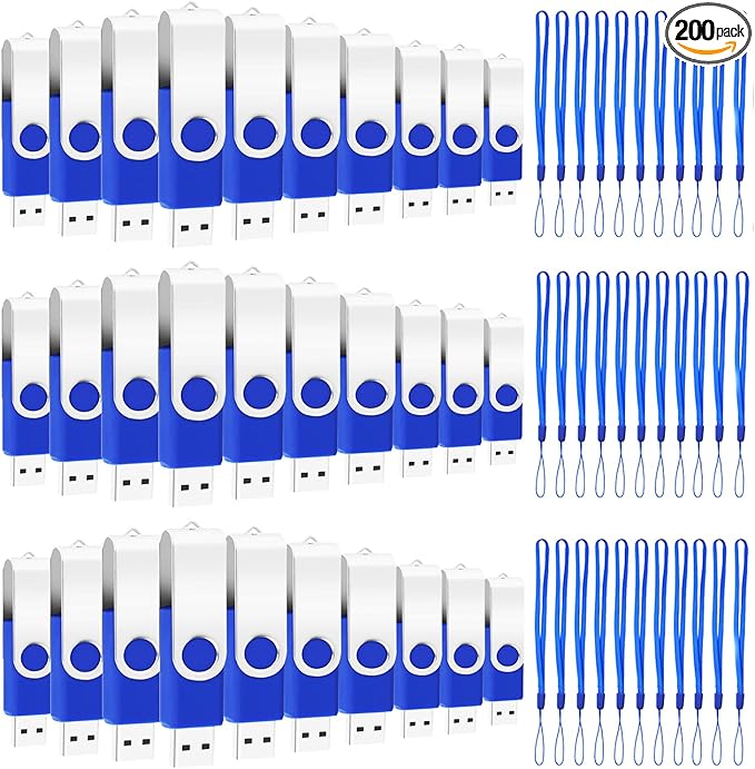 1GB Bulk Flash Drive 200 Pack, EASTBULL USB 2.0 Flash Drives Bulk Thumb Drives Pack USB Drives Pack (Blue)