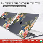 CISSOOK Compatible with MacBook Air 13.6 Inch Case 2025 2024 2023 2022, Plastic Hard Shell Case with Keyboard Cover for MacBook Air 13.6 M2 M3 M4 Chip A2681 A3113 A3240 Model, Retro Flower