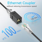 CAT6 RJ45 Keystone Coupler (24 Pack), Cat6 Keystone Jack Female to Female, Cat 6 Inline Keystone Jacks for Wall Plate & Patch Panel, RJ45 Ethernet Coupler Black